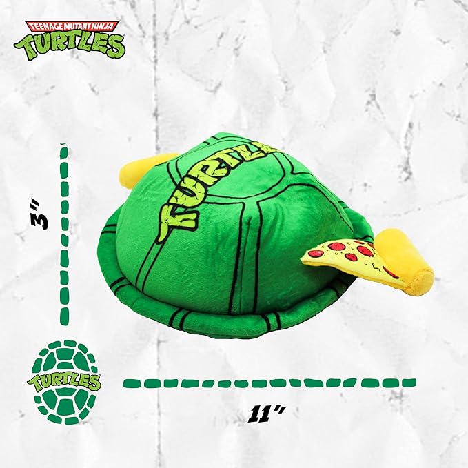 design LAB, Inc. Teenage Mutant Ninja Turtle Official Merchandise | TMNT Toys Nesting Plush Dog Toy | Turtle Shell with Pepperoni Pup Pizza Great for Interactive Play