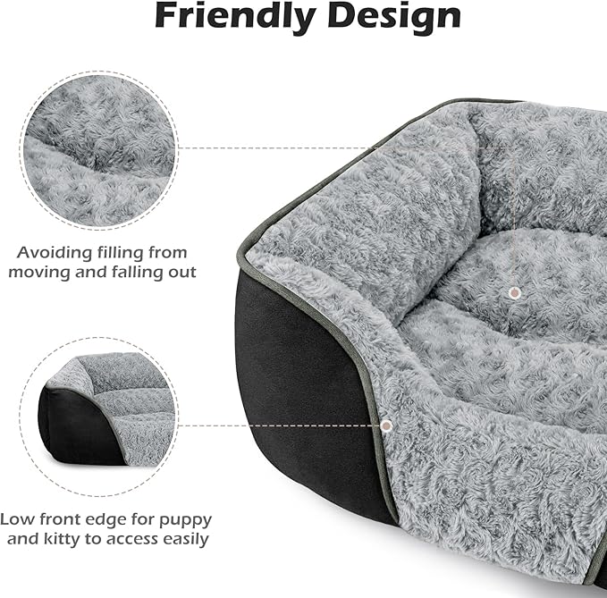 INVENHO XX-Large Dog Bed Rectangle Washable Orthopedic Soft Calming Sleeping Durable Pet Cuddler with Anti-Slip Bottom