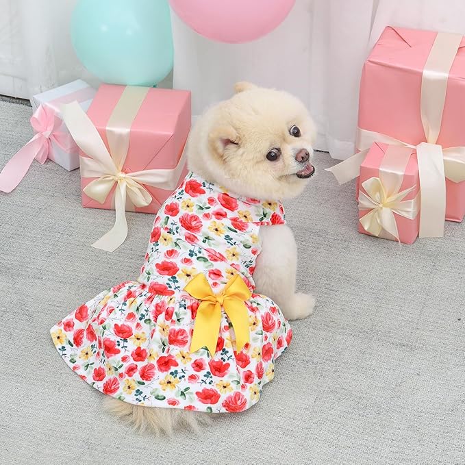 CuteBone Velvet Dog Dresses for Small Dogs, Stylish & Soft Fabric, Comfortable Fit for Everyday Wear, Perfect for Special Occasions NCVA09M