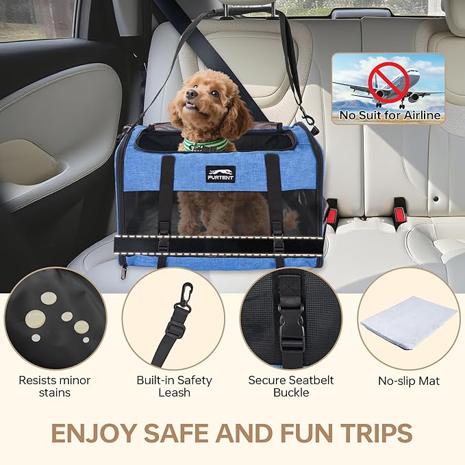 Large Cat/Dog Carrier up to 25 Pounds, Portable Soft Sided Pet Travel Carriers for Medium Big Cats and Puppy, Collapsible Puppy Crate Outdoor 20x13x13in, Dark Blue