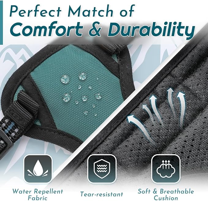 Eagloo Small Dog Harness No Pull, Service Vest with Reflective Strips and Control Handle, Adjustable and Comfortable for Walking, No Choke Pet Harness with 2 Metal Rings, Dark Green, XS