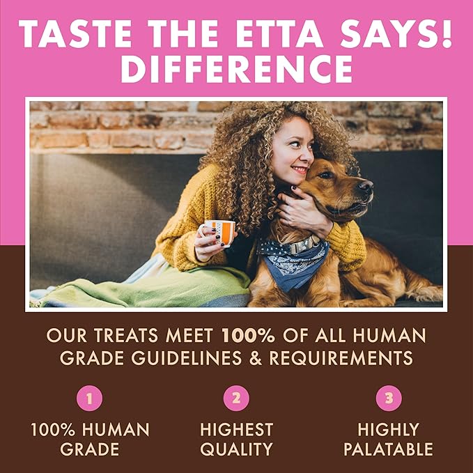 etta says! Pork + Bacon Snack Bars - Premium All Natural Meat Treats for Dogs - Human Grade - Made in The USA (6 Count Pack of 1)
