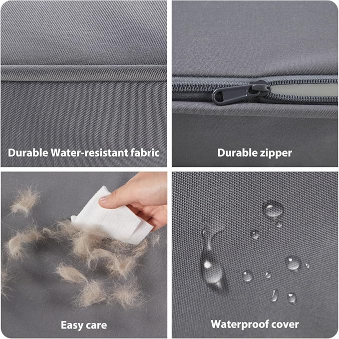 BFPETHOME Outdoor Dog Beds for Large Dogs, Waterproof Dog Bed for Medium, Large, Extra Large Dogs, Orthopedic Dog Bed with Removable Washable Cover, Egg Crate Foam Pet Bed Mat. (54 x 36 in, Grey)