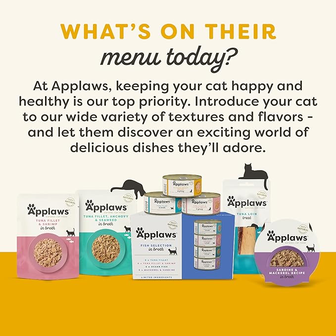 Applaws Natural Wet Cat Food in Broth, Limited and Natural Ingredients, High Protein with No Artificial Additives, Chicken Breast in Broth (6 x 5.5oz Cans)