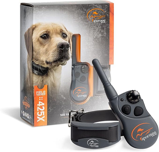 SportDOG FieldTrainer 425X - Remote Trainer Designed for Off-Leash Control & Training - 500-Yard Range - Waterproof - Quick Charge-Collar with 21 Levels of Static, Tone, & Vibration