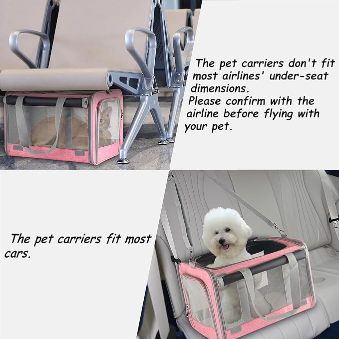 Dog Soft-Sided Carriers Cat Soft-Sided Carriers Dog Carriers Cat Travel Carrier Dog Travel Bag Reptile Carrier Squirrel Carrier Guinea Pig carrierLarge Pink