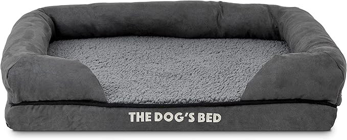 Replacement Outer Cover ONLY (Outer Cover ONLY - NO Bed, NO Waterproof Inner) for The Dog's Bed, Washable Plush Fabric, Small (Grey Plush)