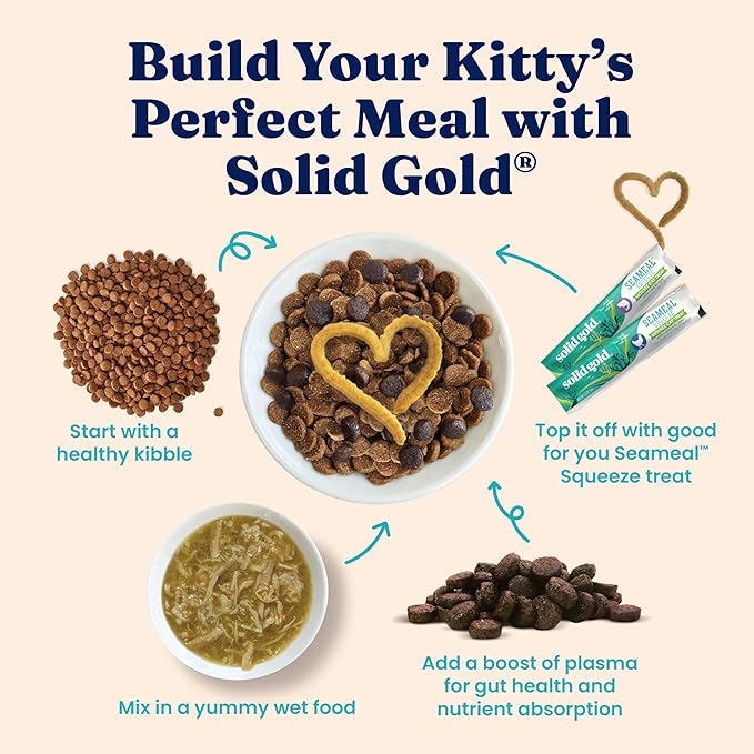 Solid Gold Wet Cat Food Variety Pack Shreds in Gravy - Healthy Canned Cat Food Made w/Real Chicken & Protein Shreds, Vitamins - Grain Free & Gluten Free Canned Meals for Cats & Kittens - 24ct/3oz Can