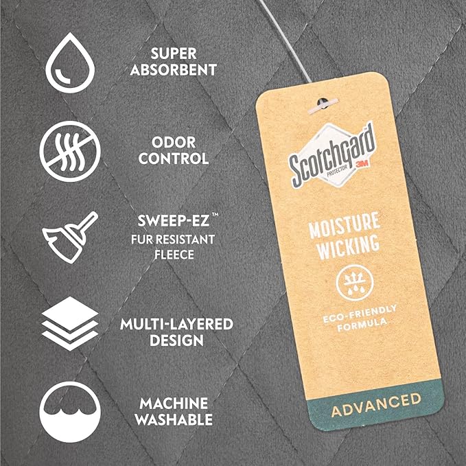 Paw Inspired 48 Inch Round Playpen Mat, Super Absorbent Fleece Cage Liner with Non-Slip Bottom, Waterproof Pet Play Pen Pad for Dogs, Rabbits, Guinea Pigs, Hamsters, Small Animals (Dark Gray)