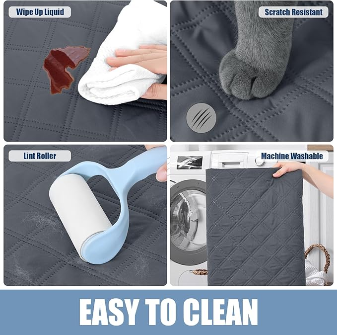 Smiry Waterproof Dog Blanket, Reversible Dog Bed Cover Pet Blanket, Soft Pet Couch Covers for Sofa Washable, Bed Couch Sofa Furniture Protector for Puppy Cat Kids (52"x82", Dark Grey/Black)