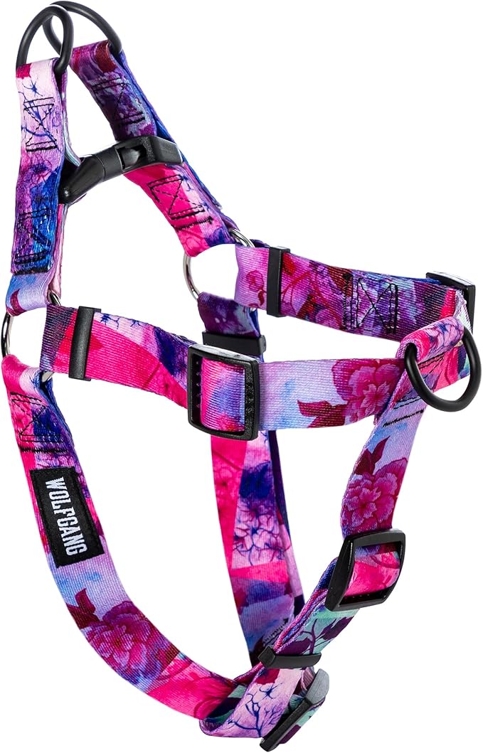 Wolfgang Heavy Duty Adjustable Dog Harness, Pull-Tested to Over 800 lbs for Walking & Training, Daydream Print, Medium