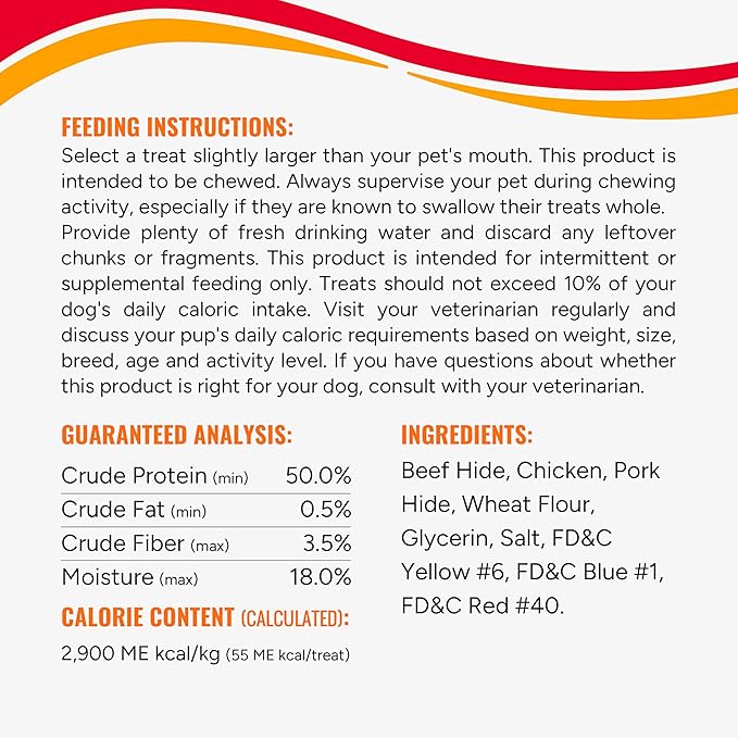 Good ‘n’ Fun Triple Flavor Ribs Chews for All Dogs, Treat Your Dog to Long-Lasting Chews Made with Beef Hide, Chicken and Pork Hide, 12 Ounces