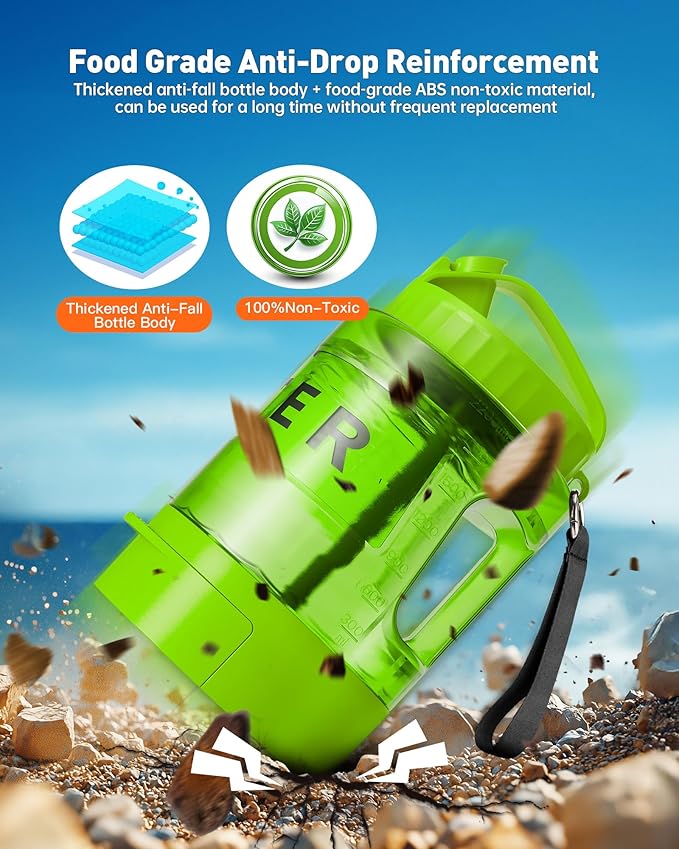 Portable Dog Water Bottle Bowl - 77 oz Travel Water Bowl Dispenser for Dogs Leak Proof, Suitable for Large Pet Drinking, A Must Have for Outdoor, Camping, Walking, Beach, Hunting Other Scenes （Green）