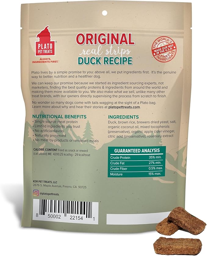 PLATO Original Real Strips Duck 18oz, Natural (850002221541)