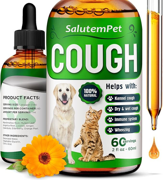 Kennel Cough Medicine for Dogs and Cat - Kennel Cough Treatment for Dogs - Herbal Supplement Liquid for Pet - 2 Oz