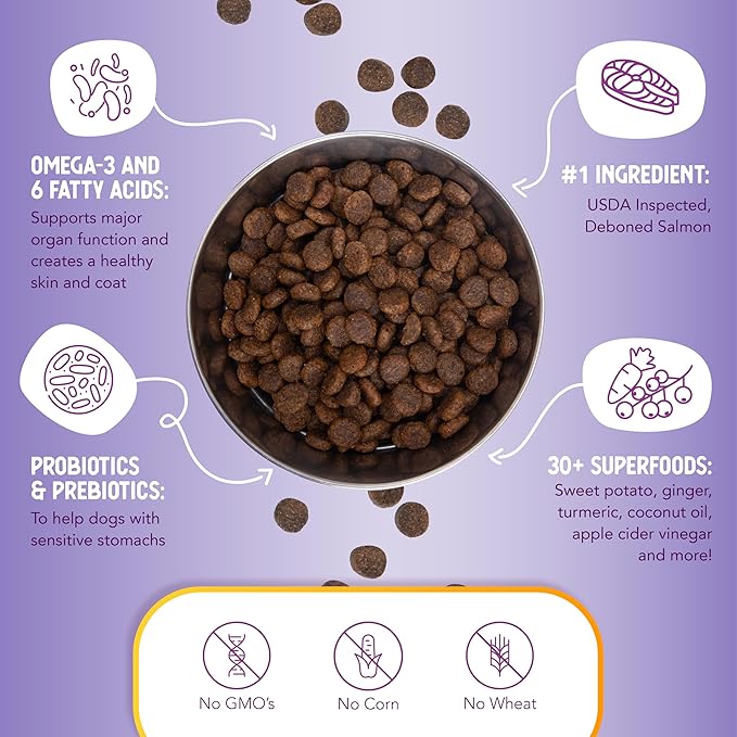 Health Extension Grain Free Salmon & Sweet Potato Dry Dog Food (10 lb / 4.54 kg) - Whole Foods Ingredients Formula with Omega 3 & Antioxidants for All Life Stages Dogs