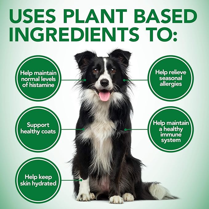 Vet's Best Healthy Coat Shed & Itch Relief for Dogs, Relieve Dogs Skin Irritation and Shedding Due to Seasonal Allergies or Dermatitis, 150 Chewable Tablets