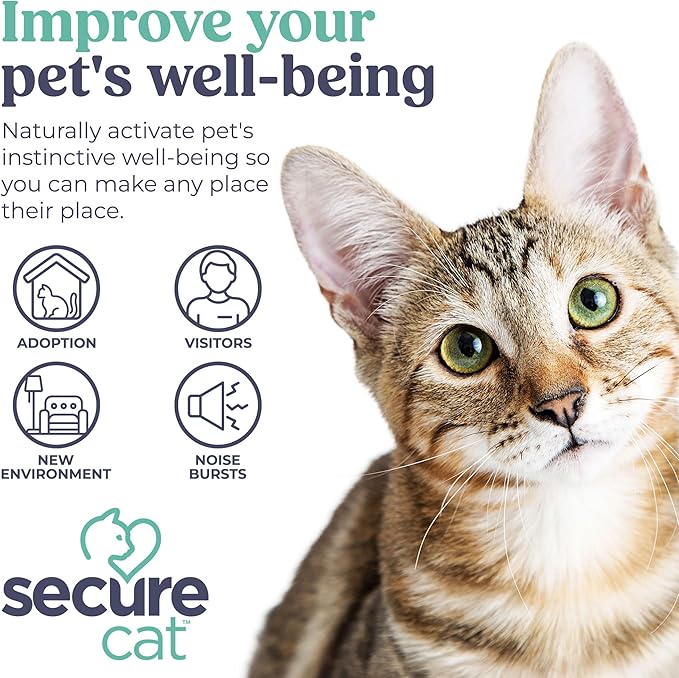 SecureCat Pheromone Home Stick Diffuser Refill, Provides 30 More Days of Natural Support for an Environment of Calm and Well-Being, Helping Relieve Any Feeling of Anxiety and Stress