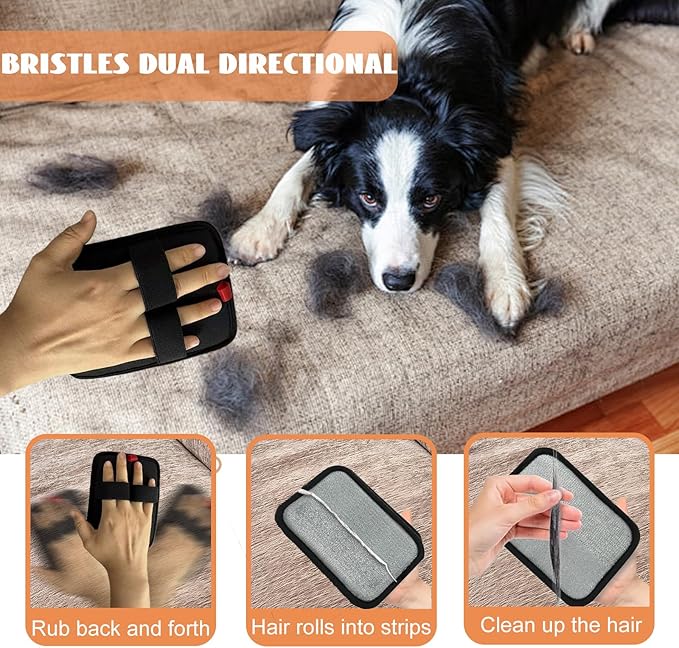 Pet Hair Removal Glove,Pet Hair Remover for Cat & Dog,New Upgraded Electrostatic Gloves Pet Hair,Reusable Electro Static Pet Hair Remover Electrostatic Gloves(2PC Red)