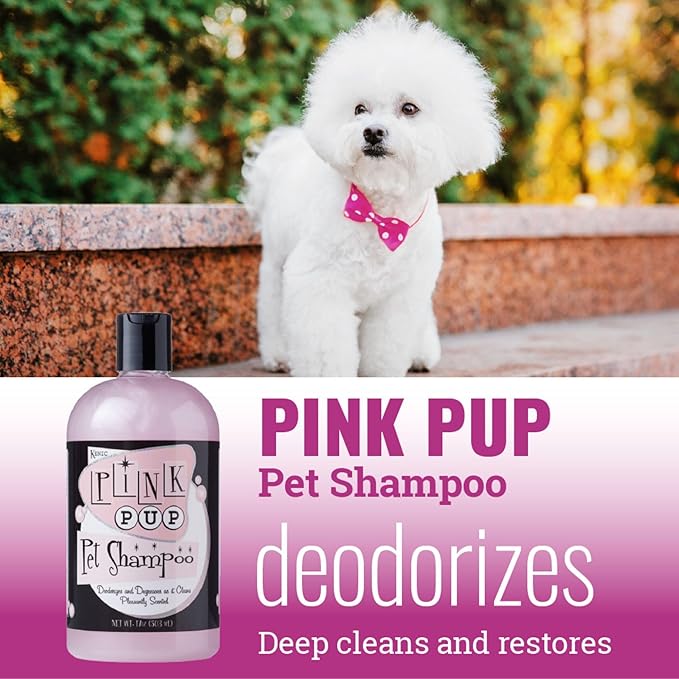Kenic Pink Pup Deodorizing Dog Shampoo for Dogs Watermelon Scent Odor Control with Baking Soda D Limonene and Vitamins A D E Detergent Free Made in USA