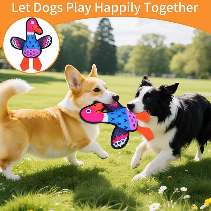 Squeaky Dog Toys,Crinkle Dog Toy,Colorful Absurd Duck Dog Toys,Interactive Dog Toy,Fun for Indoor Puppies,Chewing and Play(Blue)