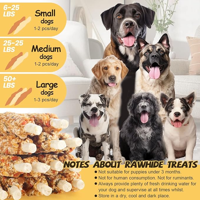 ASMPET Dog Treats Chews, Chicken Wrapped Rawhide Sticks with Superfood Pumpkin Oats and Spinach 10.6 oz