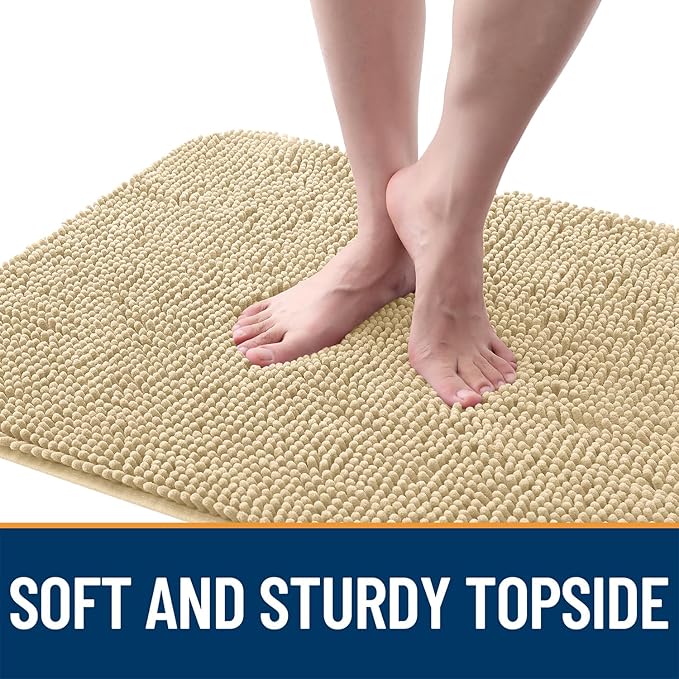 OLANLY Dog Door Mat for Muddy Paws 36x24, Absorbs Moisture and Dirt, Absorbent Non-Slip Washable Doormat, Quick Dry Chenille Mud Mat for Dogs, Entry Indoor Entryway Carpet for Inside Floor, Sand