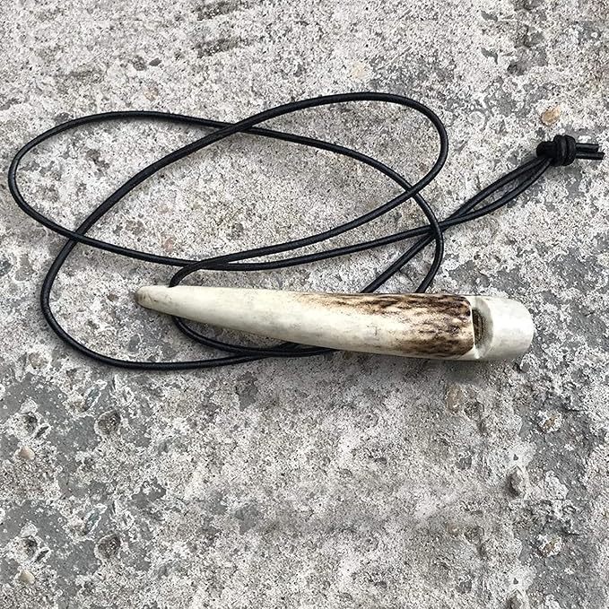 H E STAG Antler Attention Horn Gun Dog Whistle | Training High Pitch Whistle for Training Hunting Shooting | Dog Horn | Ideal for Training and Hunting | Coming with Leather Strap…
