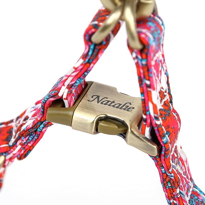 Angie and Allie Organic Cotton Personalized Step in Dog Harness,Custom Dog Halter Vests,Adjustable No Pull Canine Halter Harness for Small Medium Large Dogs