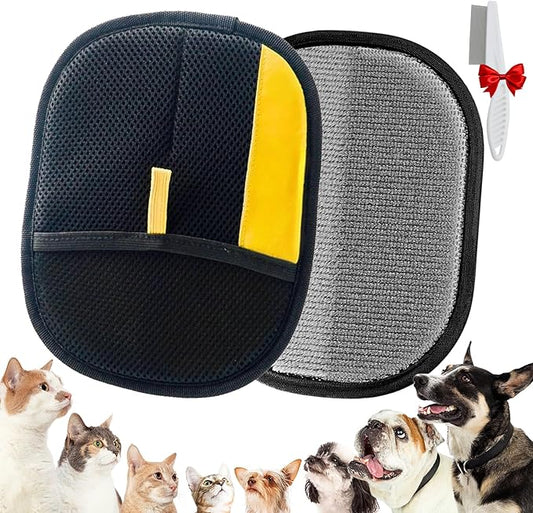 The Magic Pet Brush Hair Remover, Acssart Pet Hair Removal Glove, Electrostatic Pet Hair Removal Glove, Reusable Grooming Mitt for Cats & Dogs, Perfect for Furniture, Sofa, Carpet & Car (1PCS)