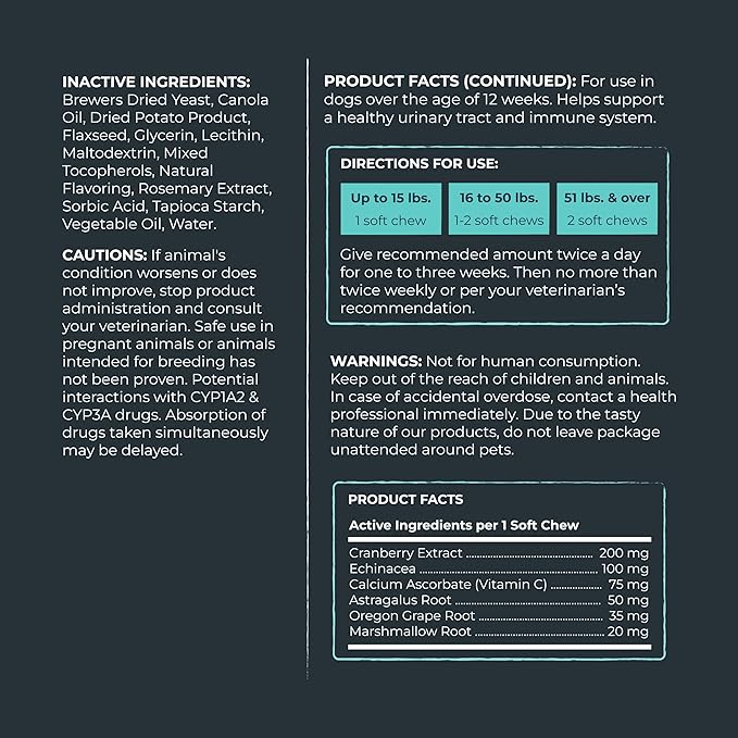 Mighty Paw Waggables Cran-Bladder (Made in The USA) | Vet Formulated Cranberry Supplement for Dogs – Cranberry Chews for Dogs, Urinary Tract & Bladder Support, Bacon Flavored, 120 Soft Chews