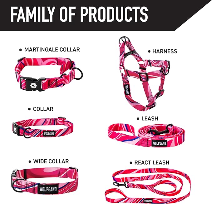 Wolfgang Heavy Duty Adjustable Dog Harness, Pull-Tested to Over 800 lbs for Walking & Training, MarbleSwirl Print, X-Large