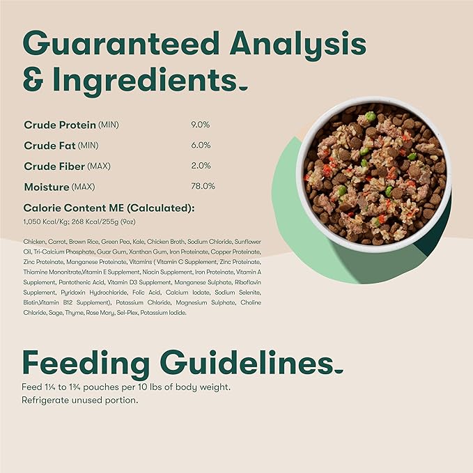 Jinx Chicken Wet Dog Food Topper, Mix with Dry Dog Food, Made with Real Chicken, Bone Broth & Brown Rice, No Fillers, Puppy, Adult, Senior, 9oz, 12 Pack