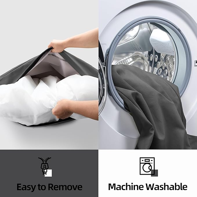 Sytopia 36-Inch Canvas Outdoor Dog Bed, Washable & Waterproof with Chew-Resistant Removable Cover, Ideal for Large & Medium Dogs for Indoor, Outdoor, Crate, or Patio Use (Dark Grey)