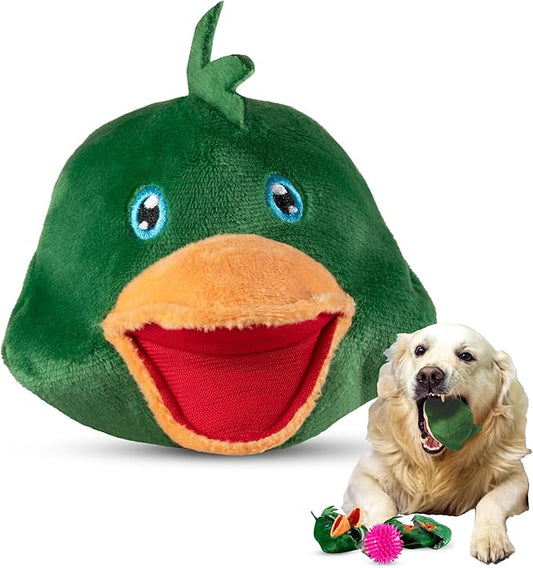 Dog Toys for Aggressive Chewers (3in1) - Squeaky Toys Interactive for Medium Dogs, Large & Small Breeds - Puppy Teething Chew Toy - Juguetes Perros - Duck