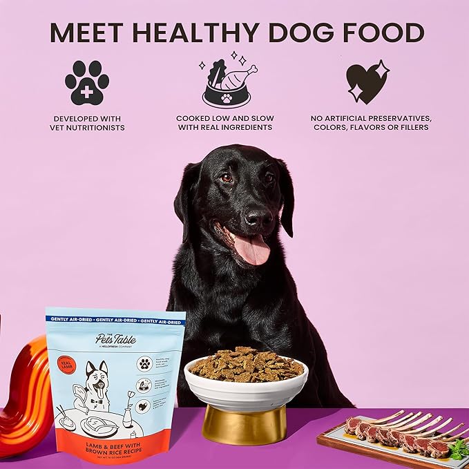 The Pets Table Lamb & Beef with Brown Rice Air Dried Dog Food, 3 lbs / 48 oz Bag