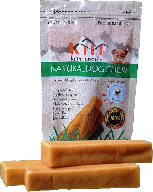 Authentic Himalayan Yak Cheese for Dogs - Medium (Pack of 3) - Sourced from Pristine Himalayan Foothill, Rawhide-Free, NO preservatives