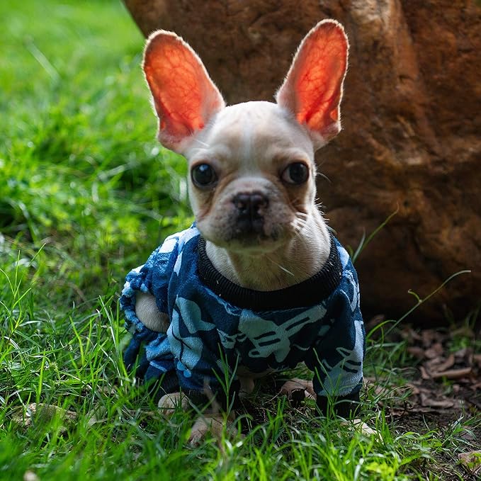 CuteBone Small Dogs Outfit Soft Puppy Onesies Pjs Dog Pajamas Pet Coat Cat Apparel Comfy Doggie Jumpsuit Bodysuit for All Seasons P47S