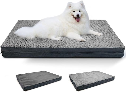 Sytopia Washable 36" Dog Bed for Large Dogs – Double-Sided Plush, Waterproof, Removable Cover, Thick Orthopedic Support, Durable Multi- Size Comfort Clearance Indoor Flat Dog Bed