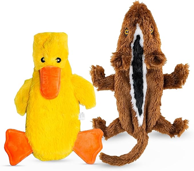 FGA MARKETPLACE Duck-Squirrel Flat NO Stuffing NO Squeak Plush Dog Toy, Funny Style Will Entertain Your Pet for Hours, Recommended for Small and Medium Dog 21 INCH Long