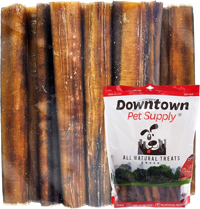 Downtown Pet Supply USA-Made 12", 3 Lb. Jumbo Bully Sticks for Large Dogs - Rawhide Free Dog Chews Long Lasting and Non-Splintering - Single Ingredient, Low Odor Bully Sticks for Medium Dogs