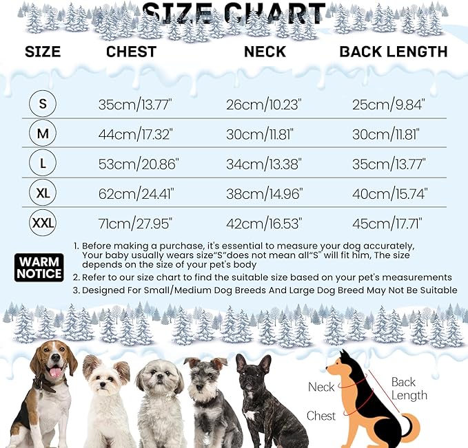 BRKURLEG Black Dog Coat with Harness, Dog Winter Jacket, Dogs Onesie Body Warm Jackets, Small Medium Dogs Winter Coats Reflective Windproof Warm Cold Weather Coats, Pet Waterproof Jacket Hiking XXL