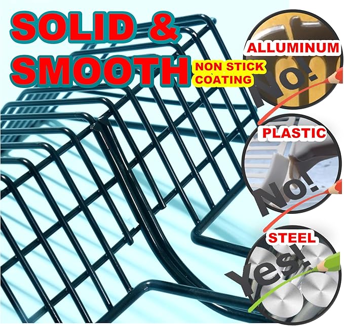 Metal Cat Litter Scoop, Fast Kitty Box Pooper Scooper with Holder, Deep Large Shovel, Upgraded with Flat Head and a Comfy Thumb Hole in Long Handle