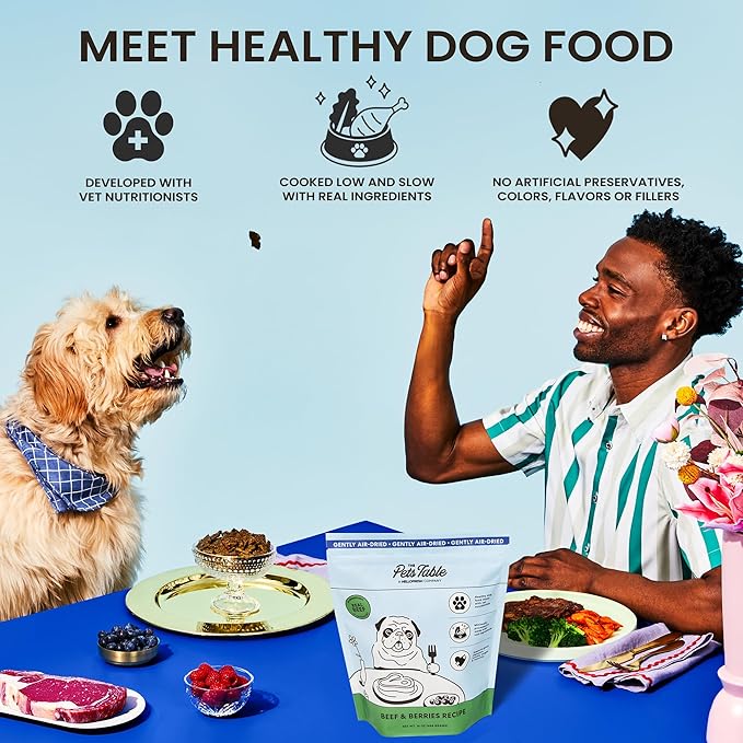 The Pets Table Beef & Berries Grain-Free Air-Dried Dog Food, 48 Oz. Bag (Pack of 2)
