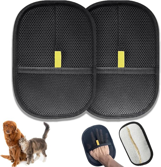 Pet Hair Removal Glove for Cats & Dogs,2 Pcs Five-Finger Electrostatic Pet Hair Gloves Reusable Pet Hair Remover Tool for Laundry,Bed Sheets Couch Clothes Carpet Car Seat,Big Size(9.5*6.7IN)