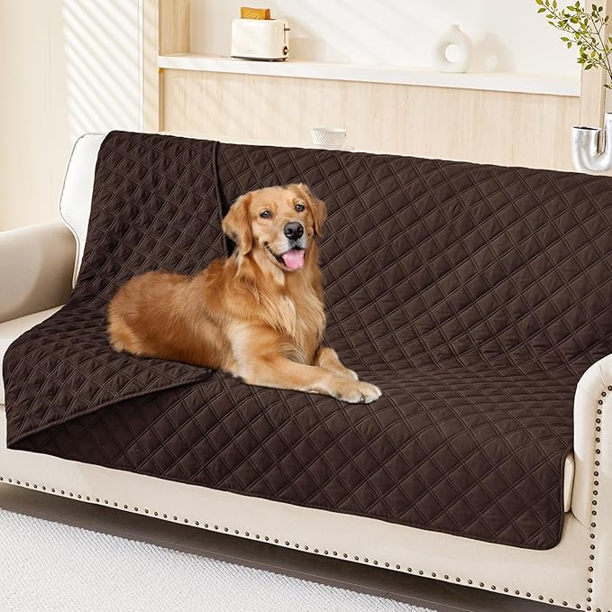 Smiry Waterproof Dog Blanket, Reversible Dog Bed Cover Pet Blanket, Soft Pet Couch Covers for Sofa Washable, Bed Couch Sofa Furniture Protector for Puppy Cat Kids (52"x82", Chocolate/Chocolate)