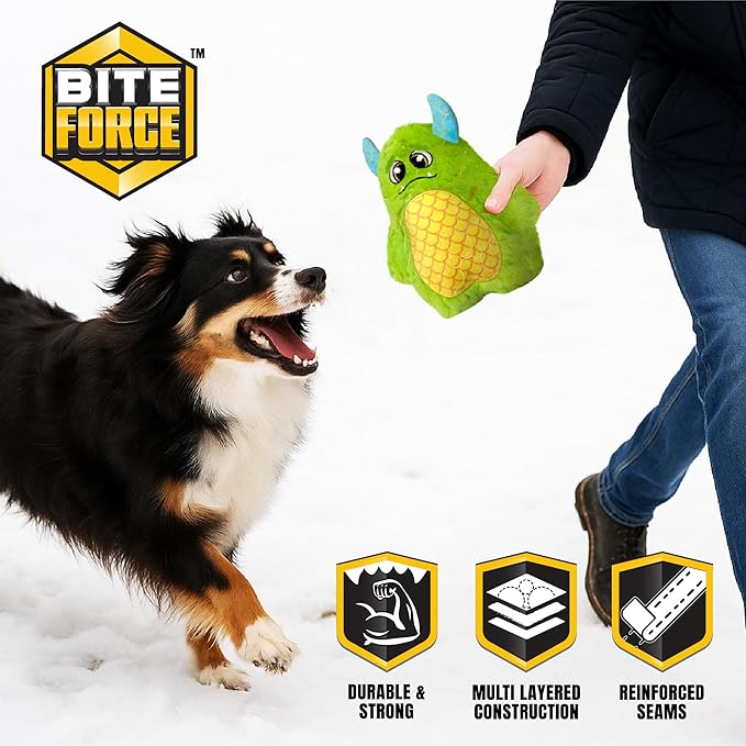 Bite Force - Durable & Strong Dog Toy with Squeaker, Kevlar-Reinforced for Aggressive chewers,