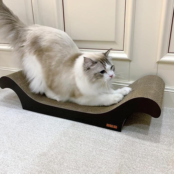 TTCAT Cat Scratching Pad, Corrugated Cardboard Cat Scratcher Lounge for Indoor Cats, Durable Cat Scratching Board Reversible with Catnip for Furniture Protection.
