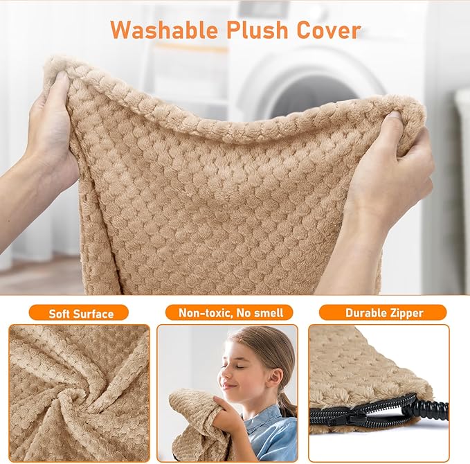 INVENHO Extra Large Pet Heating Pad, Adjustable Temperature Waterproof Dog Cat Heating Pad with Timer, Electric Pet Heated Mat