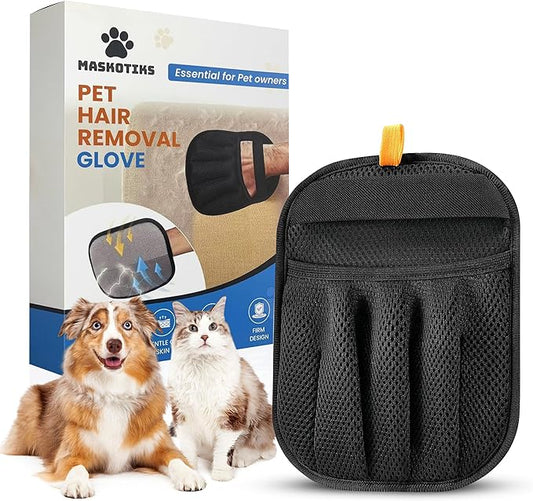Pet Hair Removal Glove-Electrostatic Pet Hair Remover Glove with 5-Finger Design, Cat Hair Remover Glove for Couch,Car,Laundry,Carpet,The Magic Brush Pet Hair Remover is Light and Washable